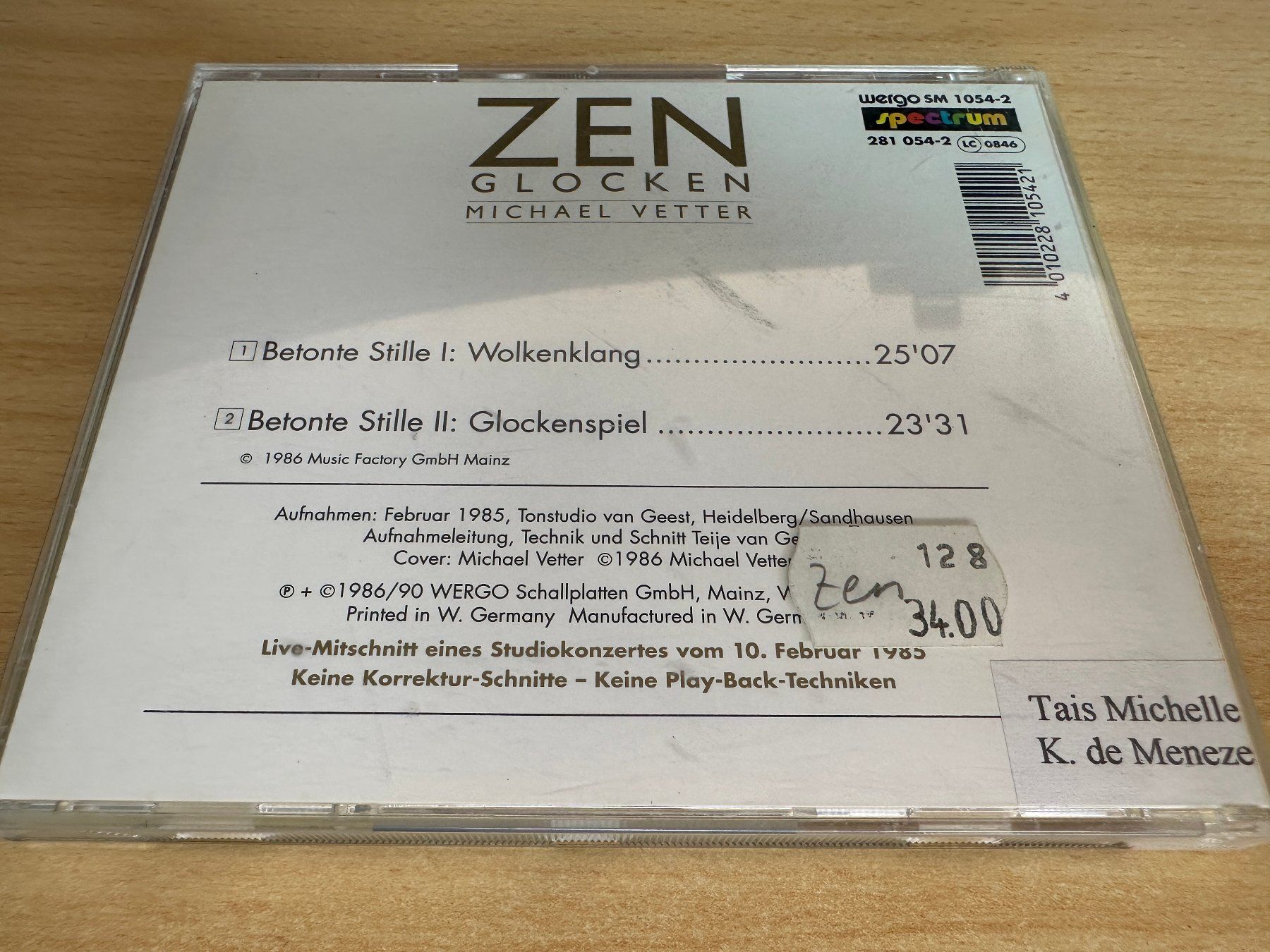 CD: Michael Vetter – Zen Glocken – Usato da Rikon im Tösstal venduto da Alpenmutz 1