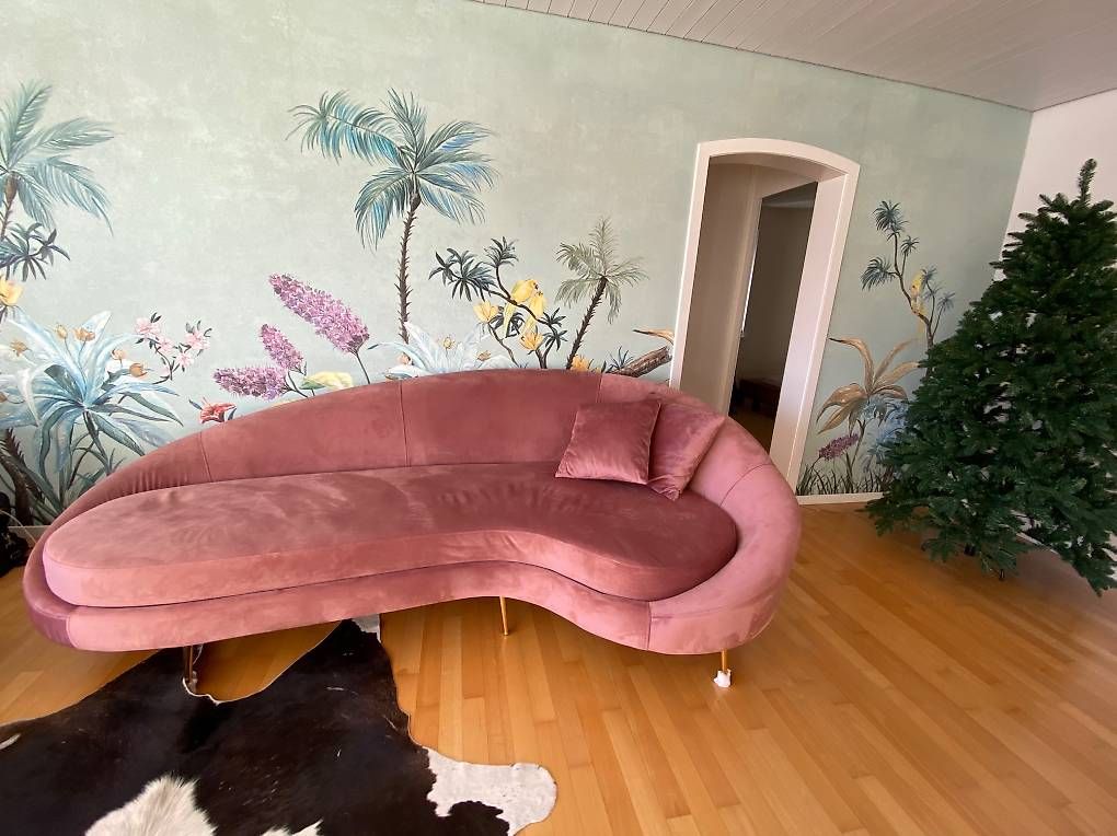 Divani: Designer Sofa aus Samt NEU rosa – Usato da Zürich venduto da Puck3 3