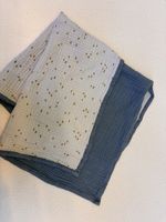 Babydecke Musselin blau gemustert guter Zustand