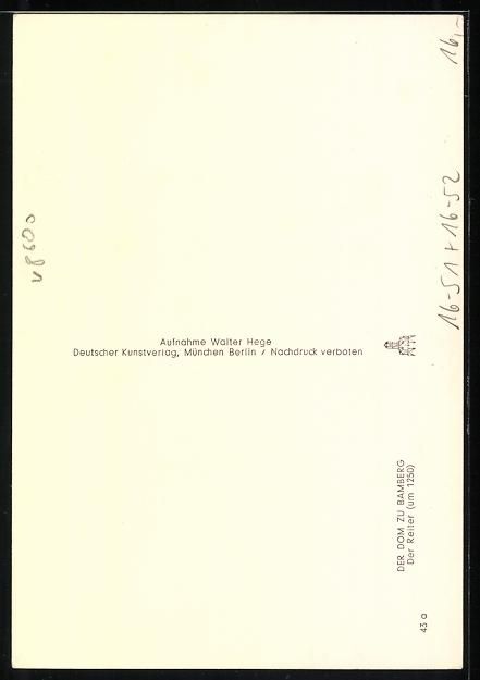 Cartoline postali: Foto-AK Deutscher Kunstverlag: Bamberg,  – Usato da Berlin venduto da bartko-reher 1