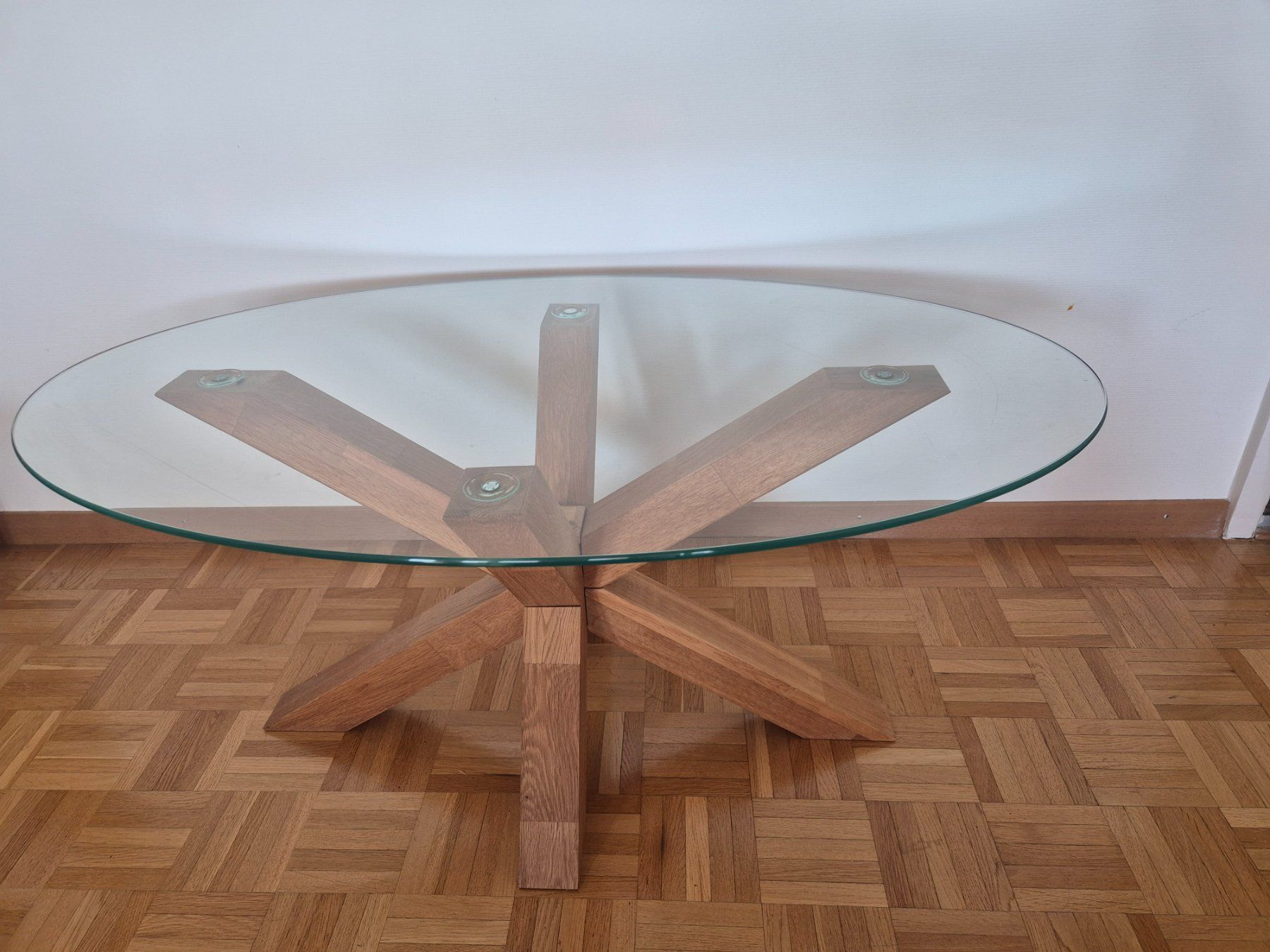 Tische: Couchtisch Glas Holz oval – Gebraucht aus Rüschlikon von rim_5hhp