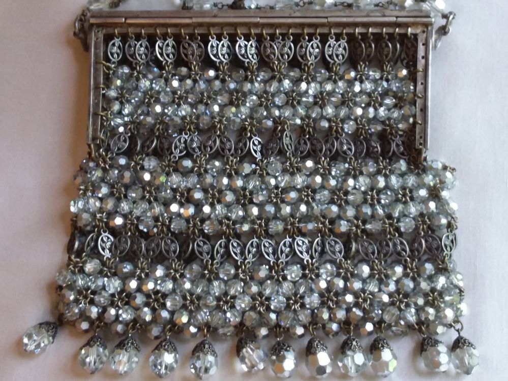 Antike TOP Alpaka Glas/Metall Abendtasche ca 1920 (Gebraucht) in