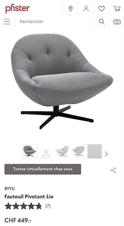 Fauteuils: Fauteuil pivotant  – D'occasion à Estavayer-le-Lac par tob_q2rt