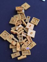 Lego 36x Fliese mit Knopf perl gold