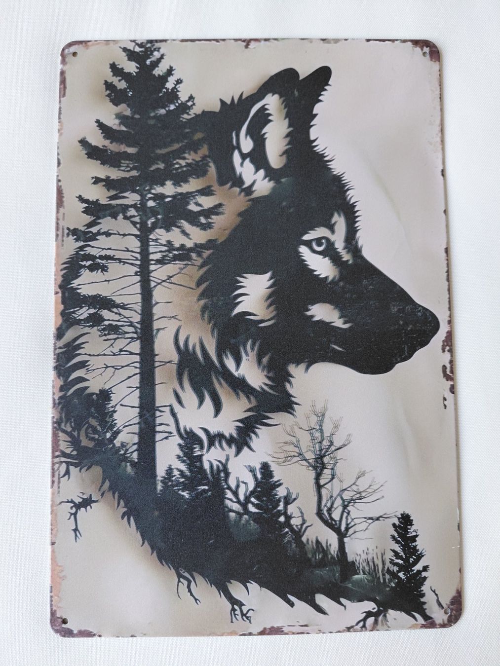 Insegne: Metallschild Wolf / B-Ware / 30cm × 20cm / Bild – Nuovo e nell'imballaggio originale da Walenstadt venduto da emynmuil1