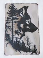 Metallschild Wolf / B-Ware / 30cm × 20cm / Bild