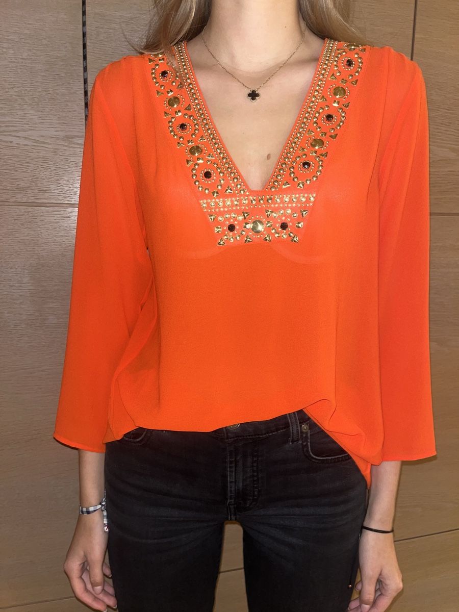 Michael Kors Chemisiers: orange Michael Kors Bluse mit Steinen – Neuf (Voir description) à Zollikon par ali_myc2 3