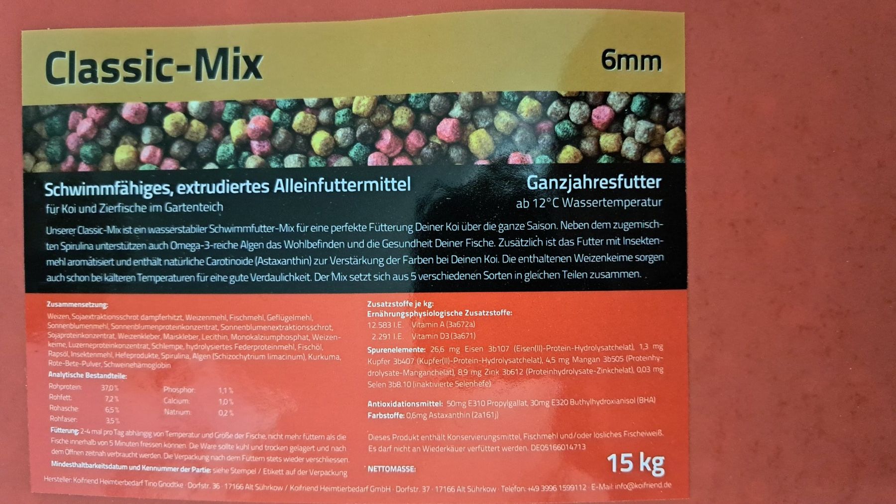 Mangimi: Koifutter 15 kg 5 Sorten Mix 6mm – Nuovo e nell'imballaggio originale da Tegerfelden venduto da Spick67 1