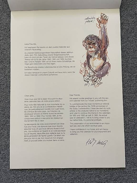 Calendari: Tier-Kalender von Fritz Hug 1990 – Usato da Bolligen venduto da heidi6318 1