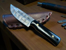 Damast Messer feststehend HANDMADE 21cm ODERMATT No. 54 NEU