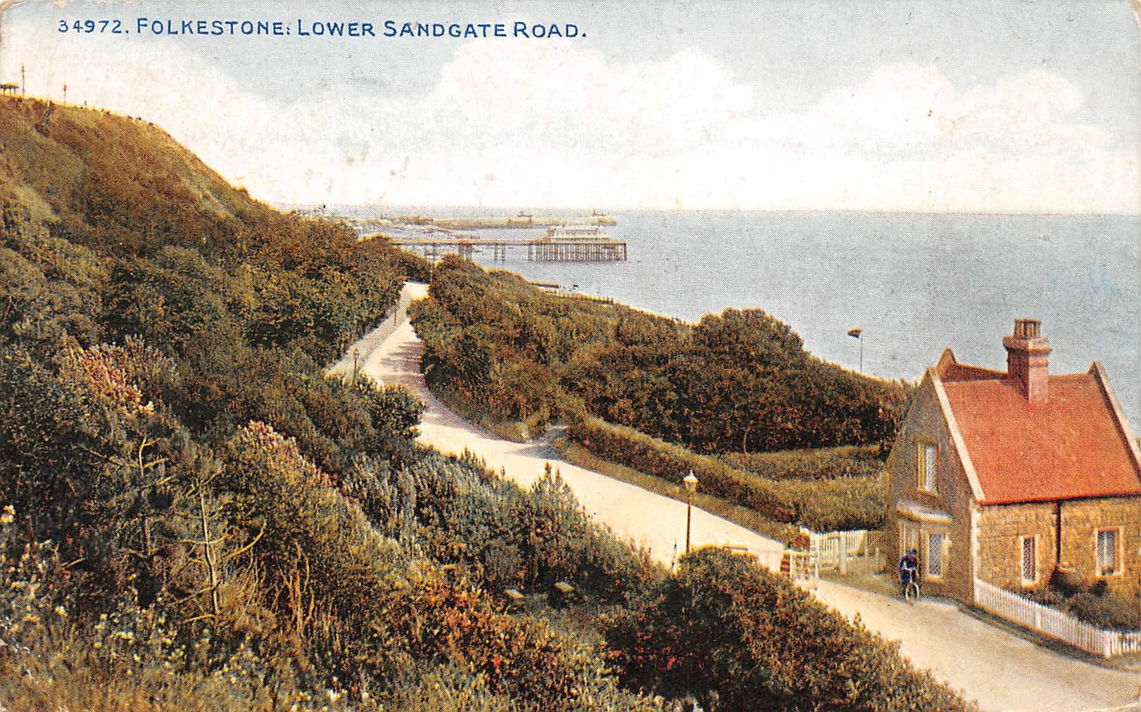 Cartoline postali: Folkestone Kent, Lower Sandgate Road – Usato da Ottikon b.Kemptth. venduto da Neptun1974