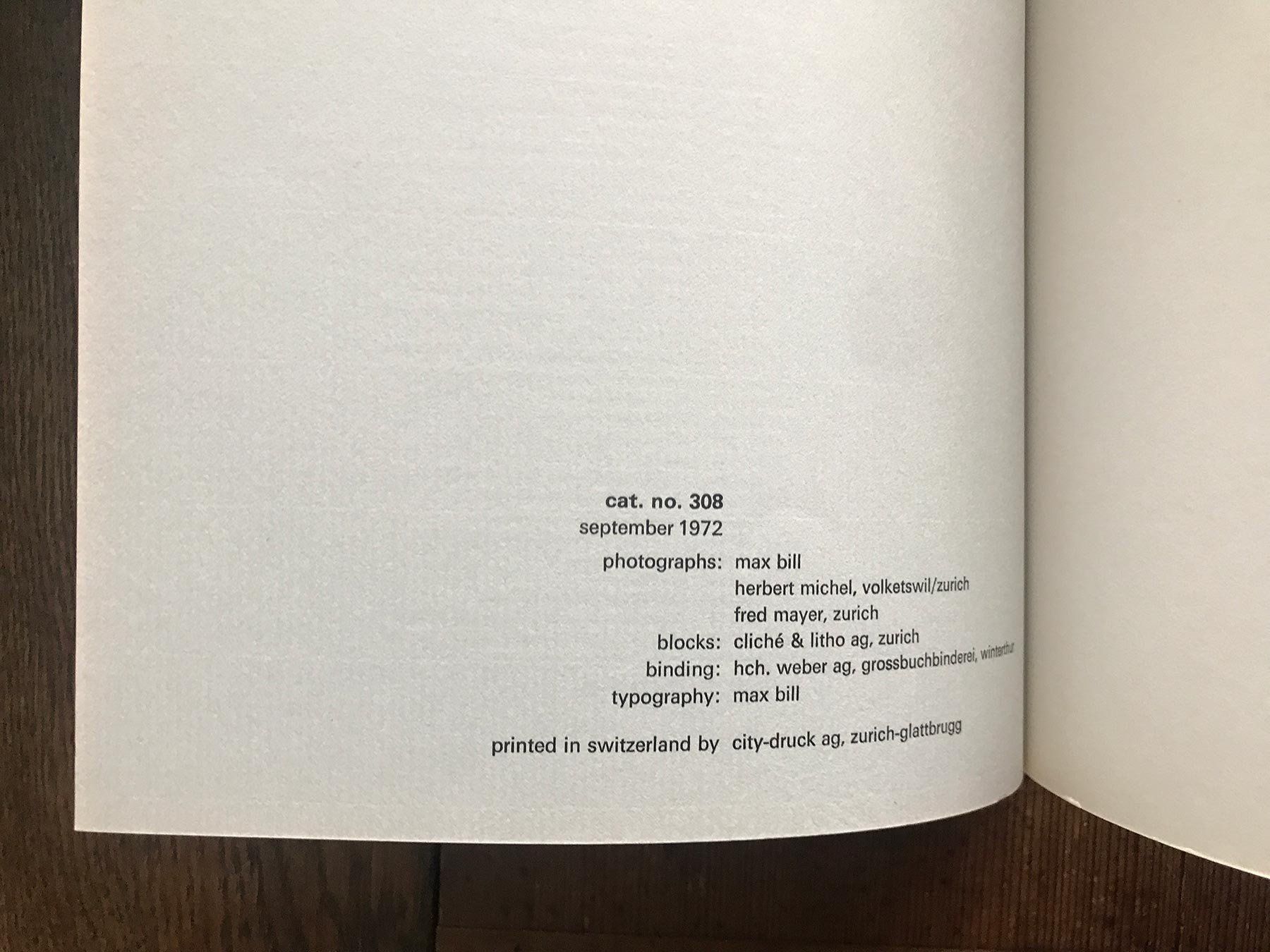 Libri: Max Bill Zürich 1973 Katalog 1972 – Usato da Lützelflüh-Goldb venduto da fluidum 1