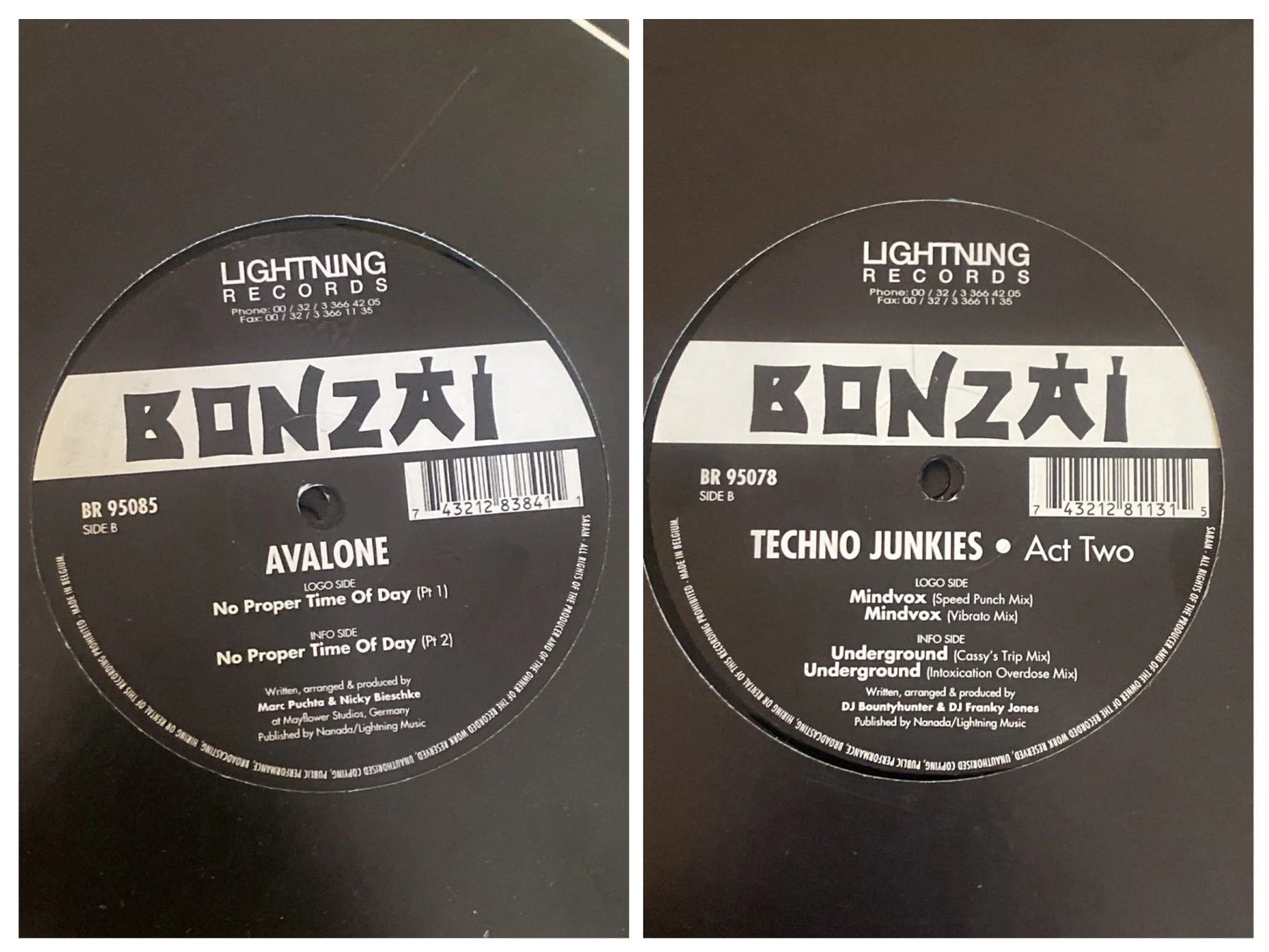 Dischi in vinile: 12 Vinyls Techno Bonzai Records – Usato da Thun venduto da charles75 2