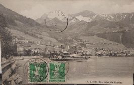 Vue prise de Clarens - Vapeur "Montreux" - 1910