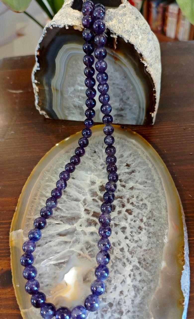 Ketten: EDLE ECHT AMETHYSTST. KETTE IM KUGELFORM, 65 cm. – Neu (gemäss Beschreibung) aus Weiningen ZH von actera 4