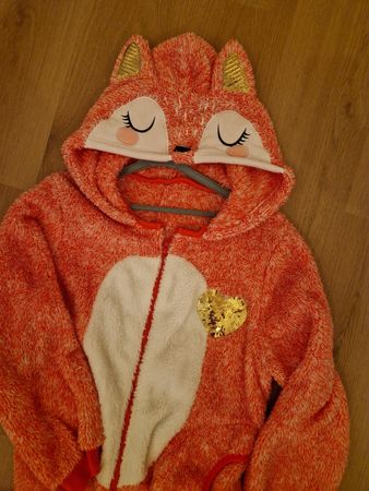 Flauschiger Fuchs Jumpsuit/Overall, Gr. XL (eher L)