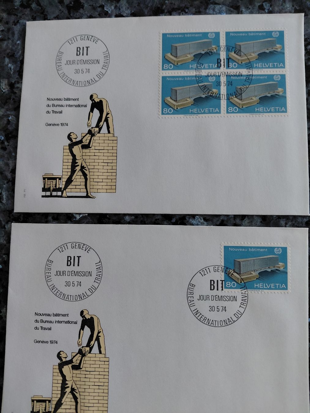 Alle Briefmarken: Briefmarken BIT Genf 1974 – Gebraucht aus Bonaduz von topolino052