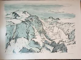 Titel: Victor Surbek Große Lithographie signiert mit Widmung