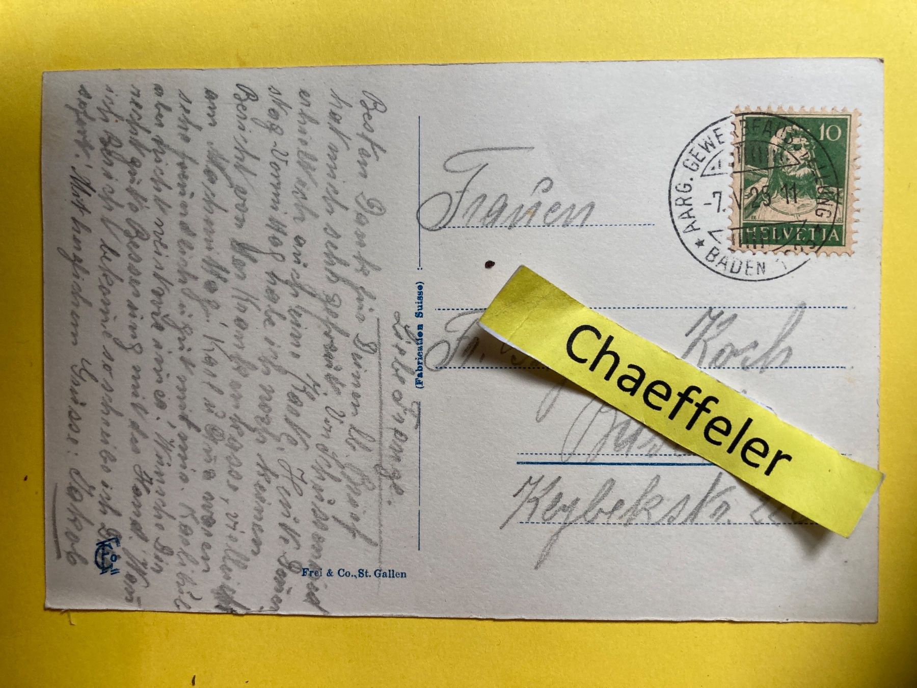 Cartoline postali: 1925 8558 Ennetbaden mit den Badehotels – Usato da Zürich venduto da Chaeffeler 1