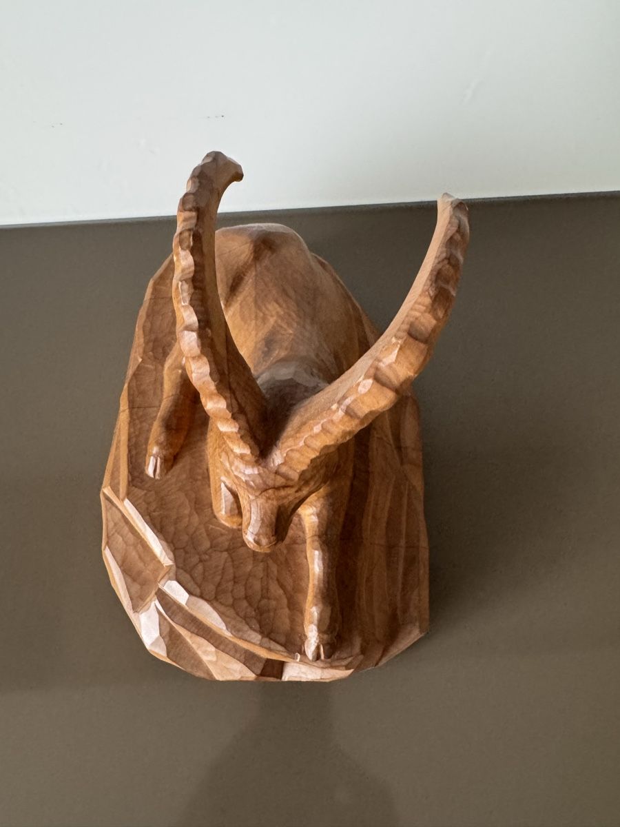 Skulpturen & Statuen: Holz-Steinbock geschnitzt, Handarbeit, Dekoration – Neu (gemäss Beschreibung) aus Ibach von jansim 2