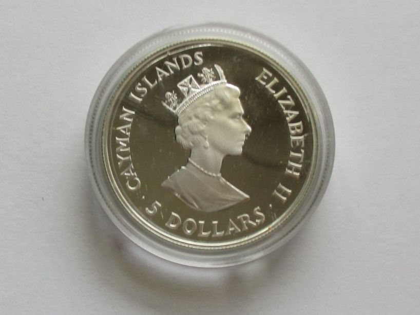 Tutti le monete: Cayman Islands - 5 Dollars 1987 , argent 925 – Usato da La Sarraz venduto da vic_v6kz 1