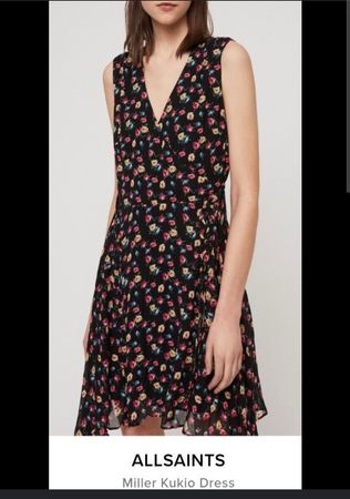 ALLSAINTS Miller Kukio Dress floral noir T36