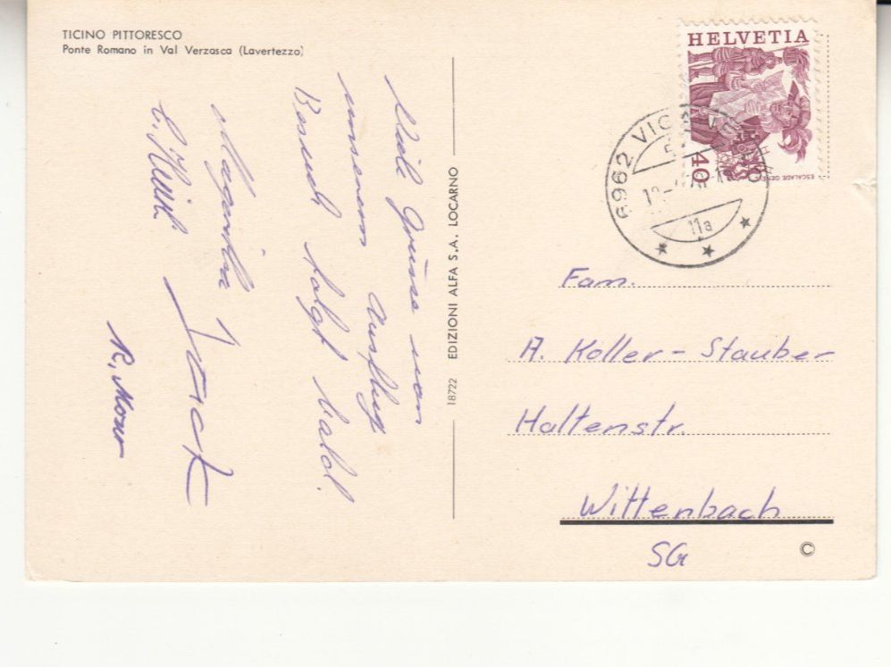 Cartoline postali: Lavertezzo 1978 – Usato da Bürglen TG venduto da StampGraf 1