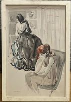EMIL BAUER AQUARELL MIT NACHLASSSTEMPEPL  MIT RAHMEN