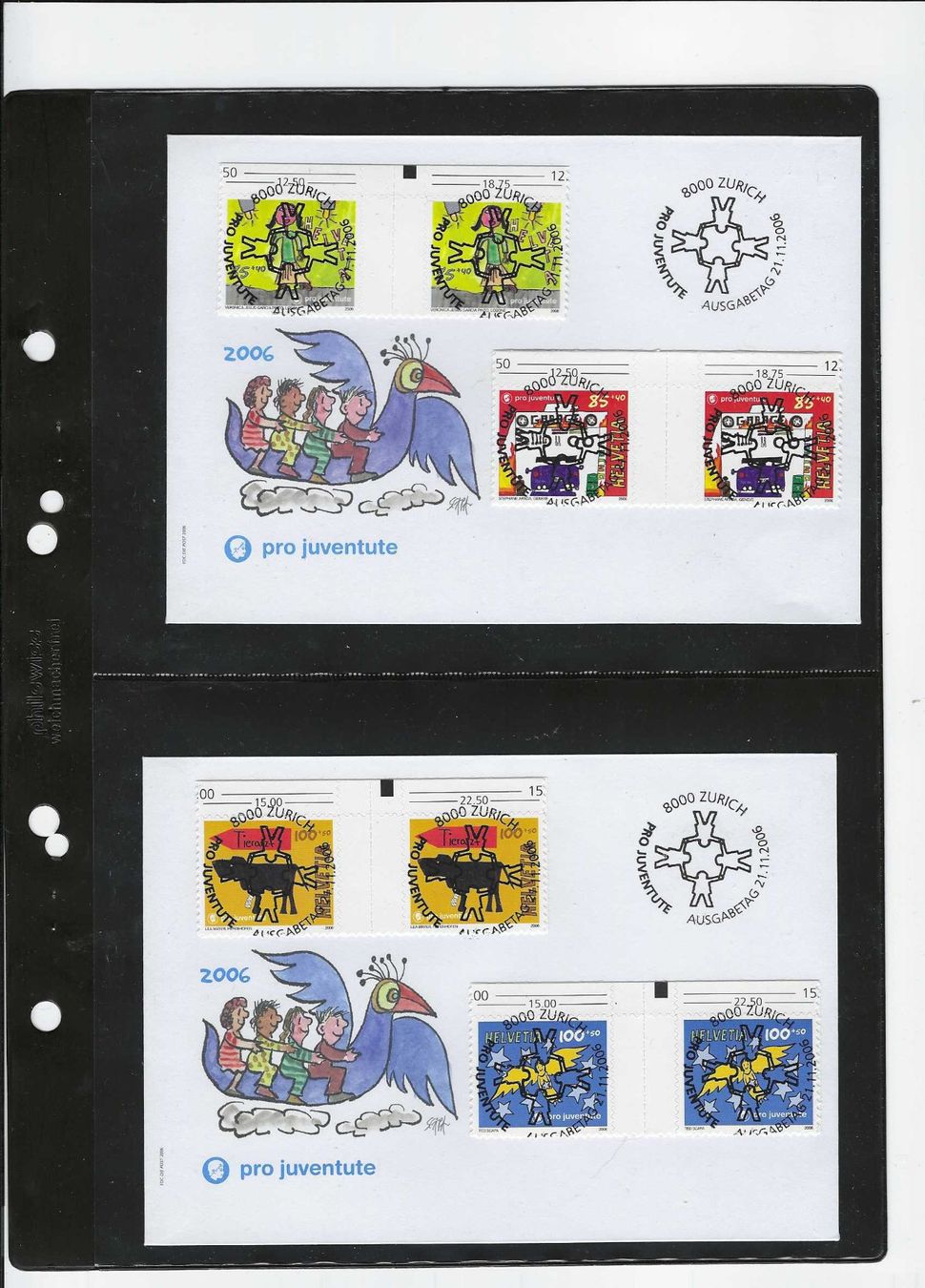 Tutti i francobolli: CH PRO JUVENTUTE 2006 FDC/O.ADRESSE VOLL STEMPEL TED SCARPA – Usato da Dintikon venduto da bonita099