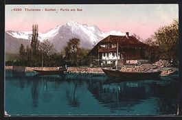 Gunten /Thunersee, Partie am See mit Boo