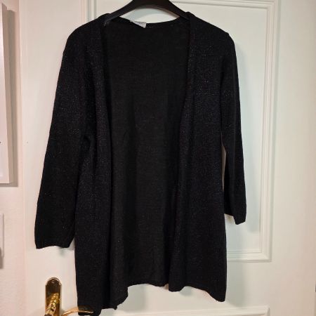 Schwarze Strickjacke mit Silberfaden S