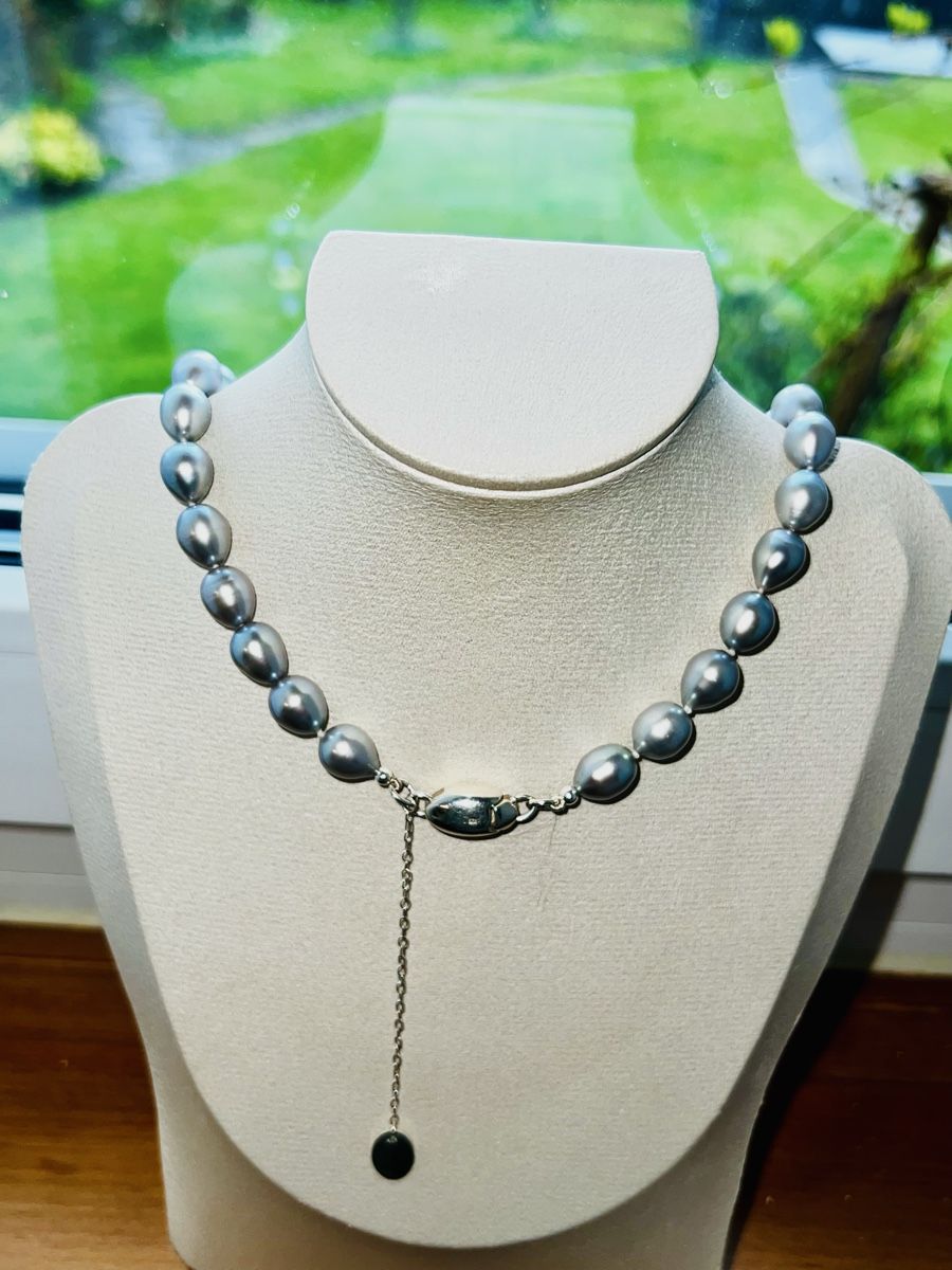 Edel Ketten: Perlenkette grau Silber 925 - 48 cm edel – Neu (gemäss Beschreibung) aus Basel von MarhiAliss68 2