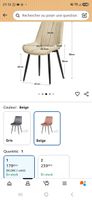 4 chaises en simili cuir large assise Beige et Gris