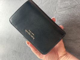 Kate Spade Wallet black leather and pink interior good condi