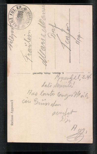 Cartoline postali: AK Appenzell, Ansicht des Rathauses – Usato da Berlin venduto da bartko-reher 1