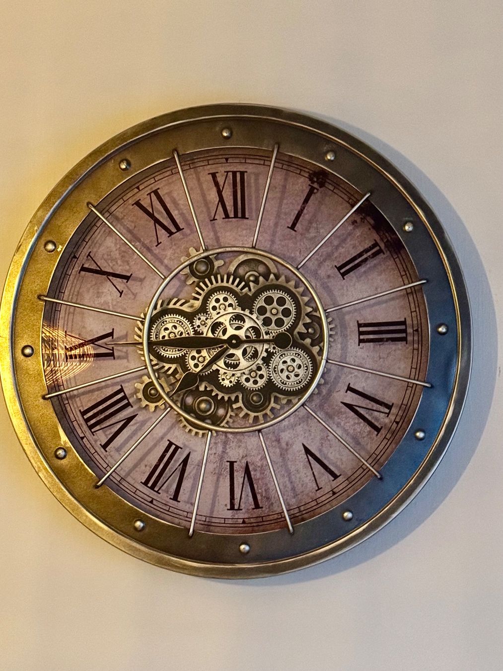 Wyler Orologi: Wanduhr  mit Zahnrädern, Durchmesser 80 cm – Usato da Thalwil venduto da artdreams888