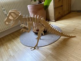 Riesen T-Rex Skelett; 50cm x 70cm (!); aus Holz; vollständig