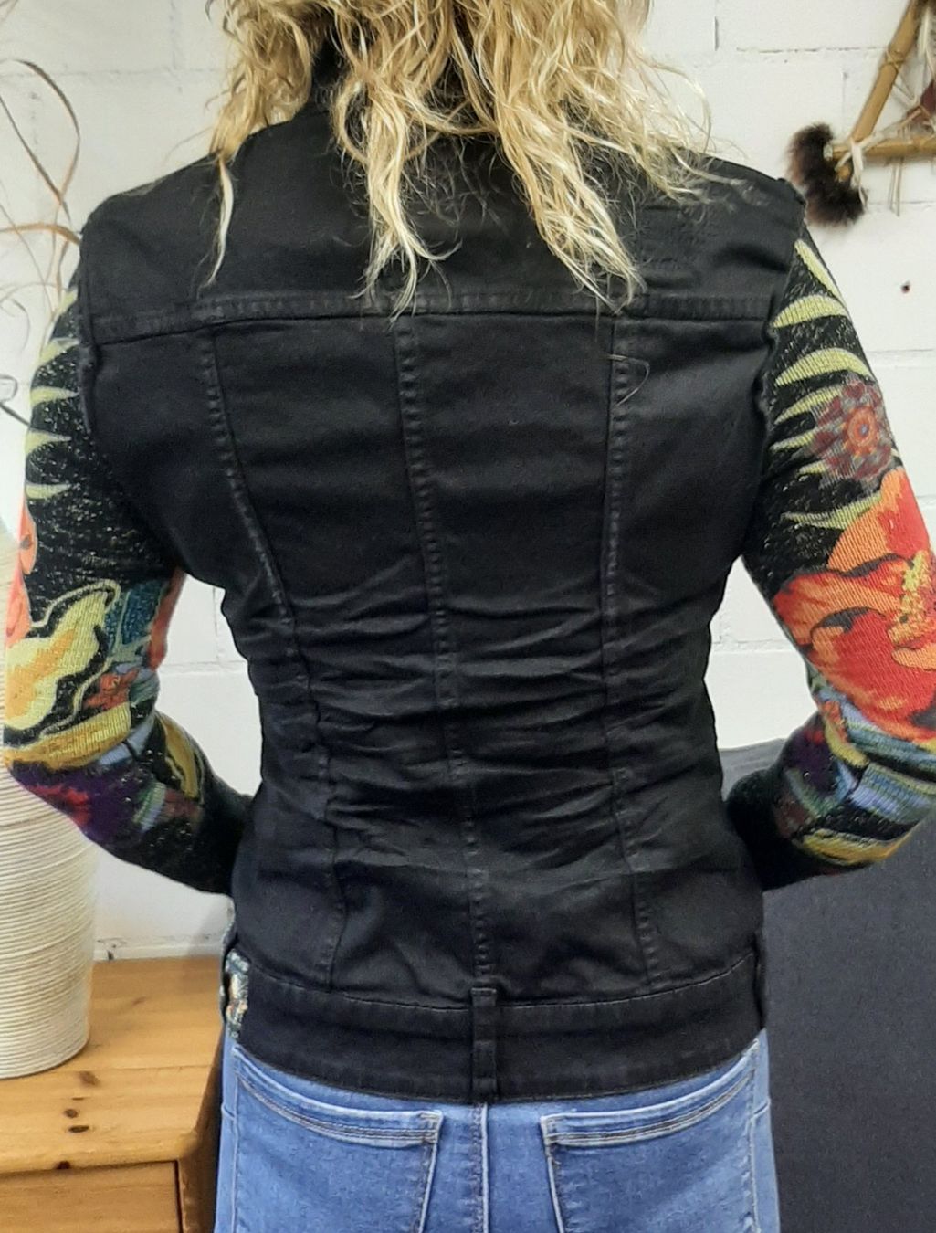 Desigual Giacche: Coole Desigual-Jacke Gr. 36 mit Strickärmeln – Usato da Hondrich venduto da majululu71 2