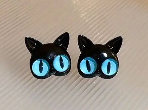 Orecchini pendenti & Orecchini a lobo: Schwarze Katze (Crazy CAT) Ohrstecker – Nuovo (secondo la descrizione) da Gams venduto da Mariawicca 1
