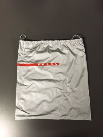 Prada Schuhbeutel Schuhtasche Nylon silber grau, neu