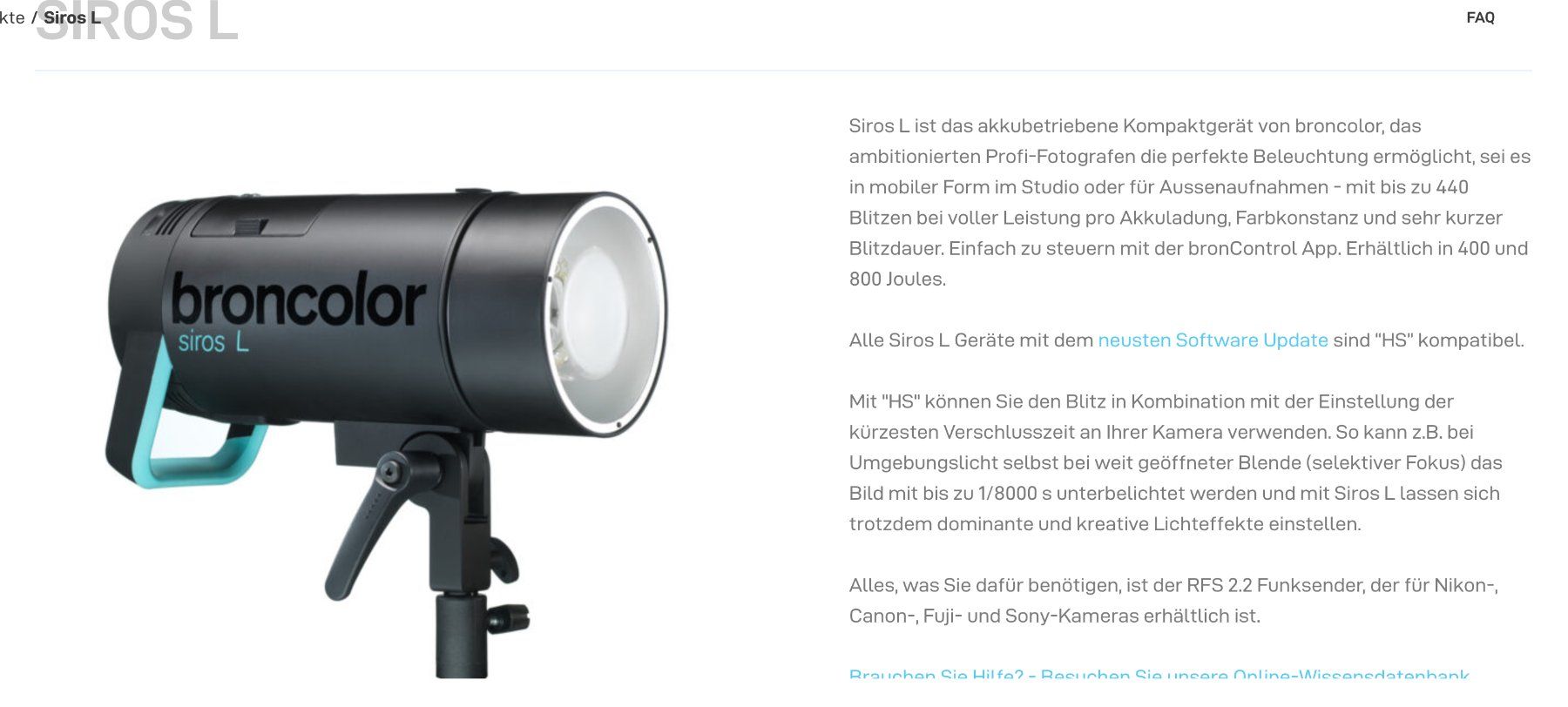 Broncolor Flash: 2x BRONCOLOR SIROS 800 L FLASH LIGHT BLITZGERÄT STUDIO Blitz – Usato da Emmen venduto da 010 1