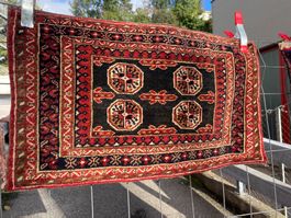 Turkmenische Vordertasche 74x42cm Teppich geknüpft sauber