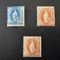 Stehende Helvetia 1907, 95B/96B/100B, ungebraucht