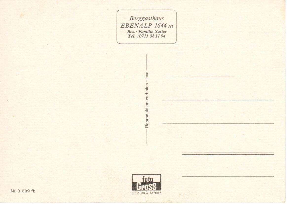 Cartoline postali: Berggasthaus Ebenalp – Usato da Wolhusen venduto da Curver9 1
