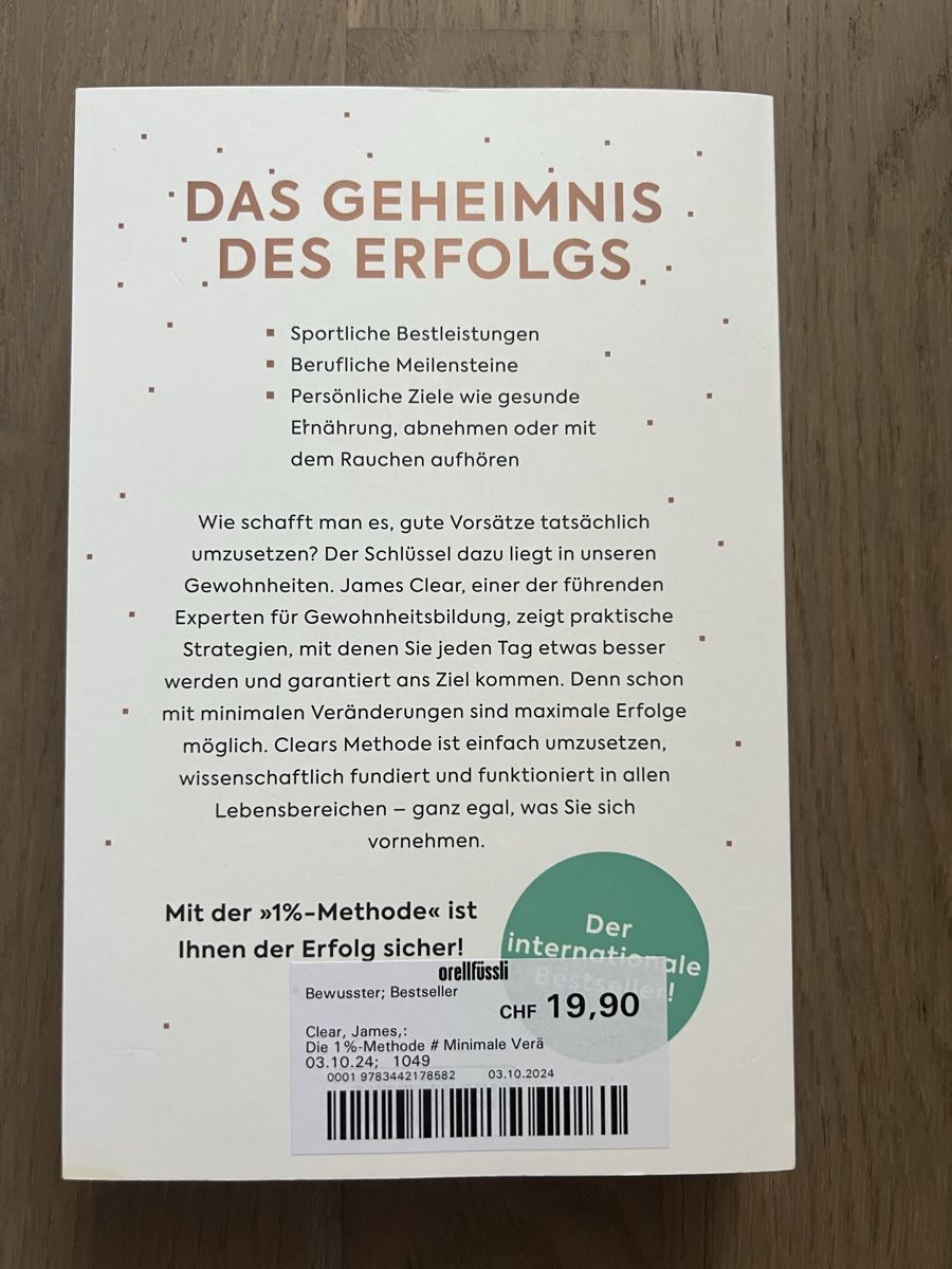 Libri: Buch Die 1 Prozent Methode – Nuovo e nell'imballaggio originale da Kriens venduto da Luzernerin_K 1