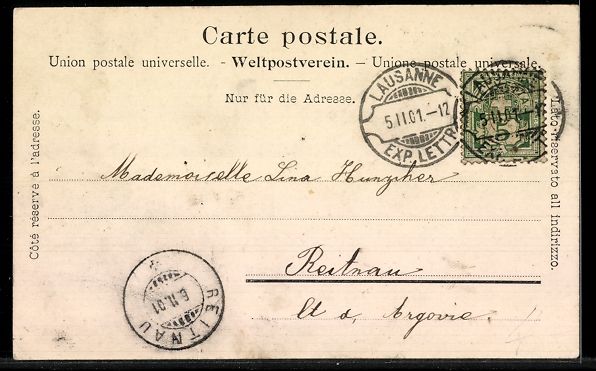 Ansichtskarten: AK Lausanne, La Poste, Straßenbahn – Gebraucht aus Berlin von bartko-reher 1
