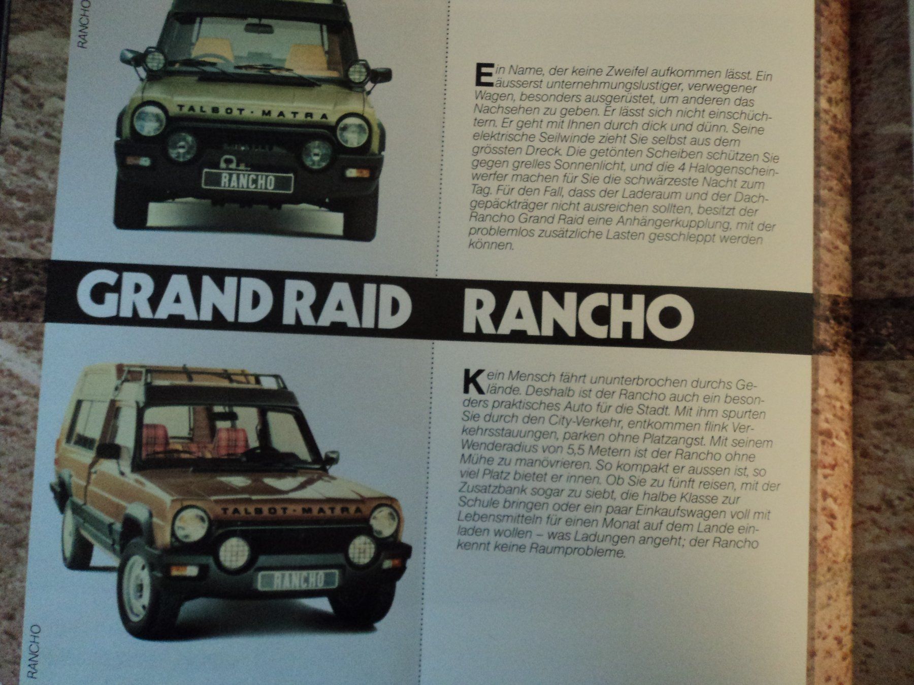 Talbot Documents: Prospekt Talbot Matra Rancho 1979 – D'occasion à Schwarzenburg par modelCARama 5