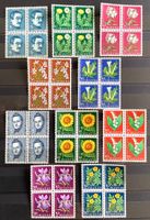 1960- 61  /Pro Juventute Gartenblumen Viererblöcke Sätze **