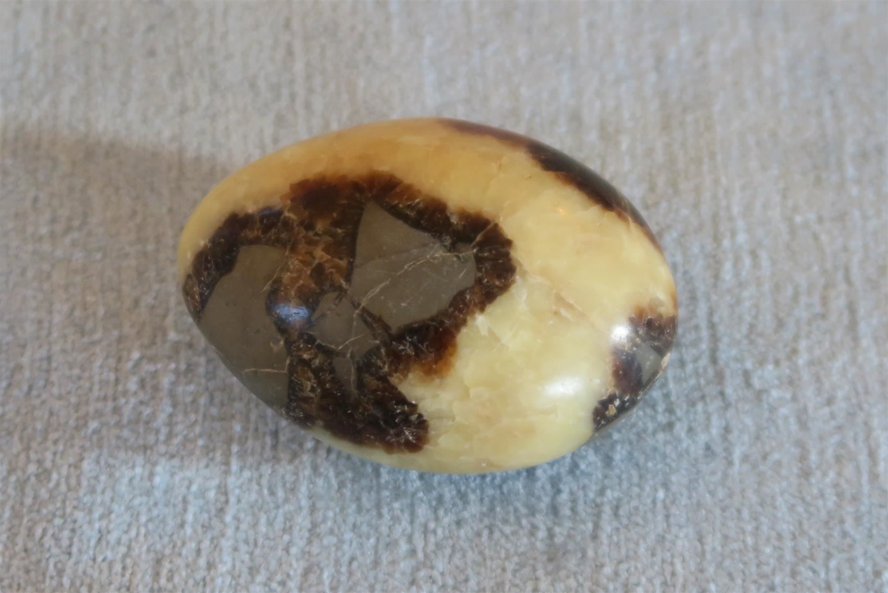 Mineralien & Heilsteine: Stein-Ei flach 67x37/50 mm Septarie – Gebraucht aus Brittnau von marlenestone 1