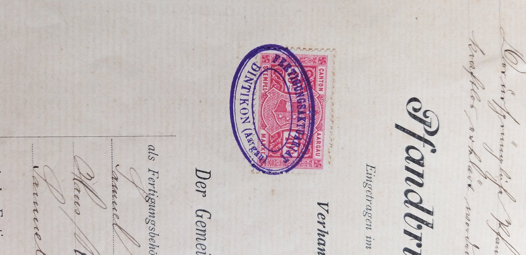Alle Briefmarken: Pfandbrief 1879 Gemeinde Dintikon Aargau – Gebraucht aus Unterägeri von PhilatelieStudiger 3